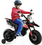 Costzon 12V Kids Motorcycle with Training Wheels, Licensed Aprilia Battery Powered Toddler Motorbike, Electric Dirt Bike for Boys Girls