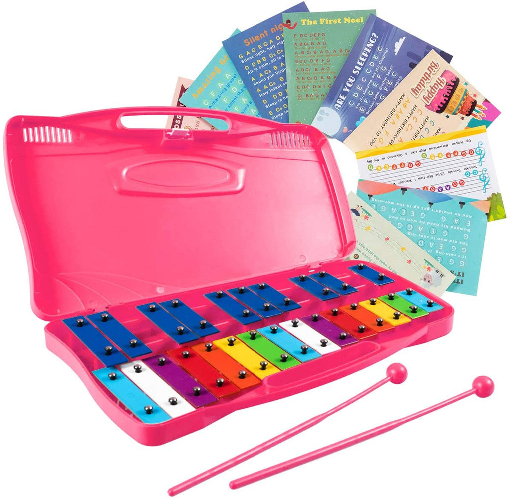 Costzon 25-Note Xylophone w/Case, 2 Child-Safe Mallets, Perfectly Tuned Instrument for Kids - costzon