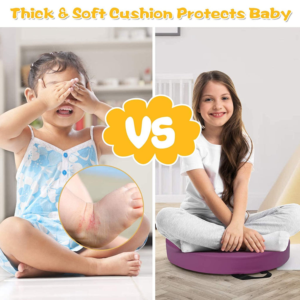 Costzon 6-Piece Kids Floor Cushion, 3" Thick Waterproof Foam Cushion w/ Handle, 15 inch Soft Flexible Seating for Classroom - costzon