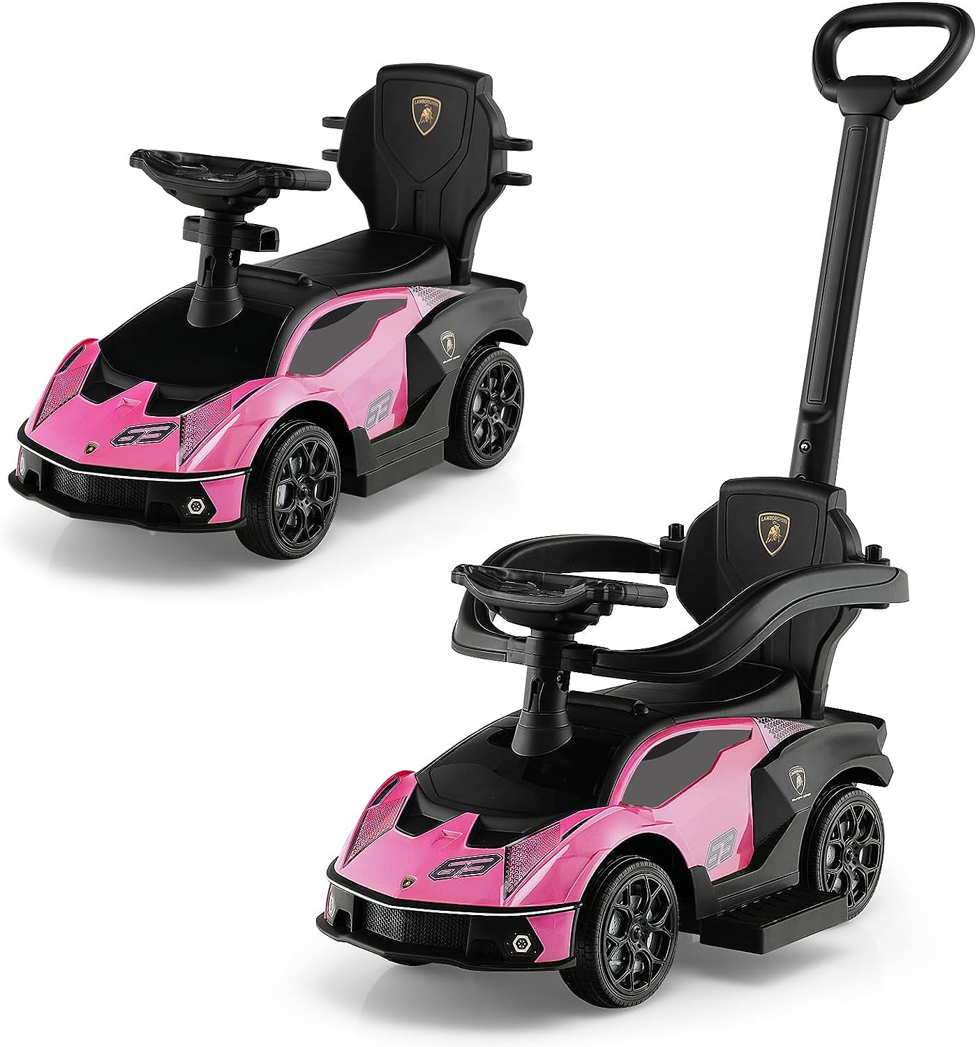 Costzon Push Cars for Toddlers 1 3 3 in 1 Licensed Lamborghini Stroll costzon