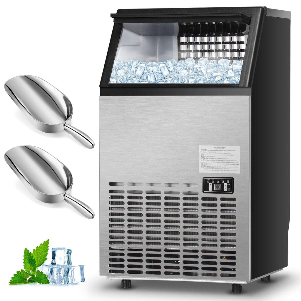 Costzon Commercial Ice Maker, Built-in Stainless Steel Ice Maker, 110LBS/24H, 33LBS Storage Capacity - costzon