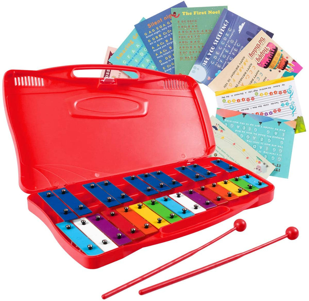 Costzon 25-Note Xylophone w/Case, 2 Child-Safe Mallets, Perfectly Tuned Instrument for Kids - costzon