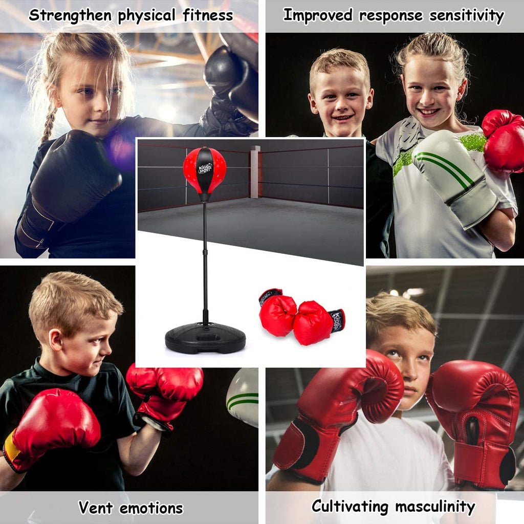 Costzon Kids Boxing Set, Height Adjustable Punching Ball Stand (Kids) - costzon