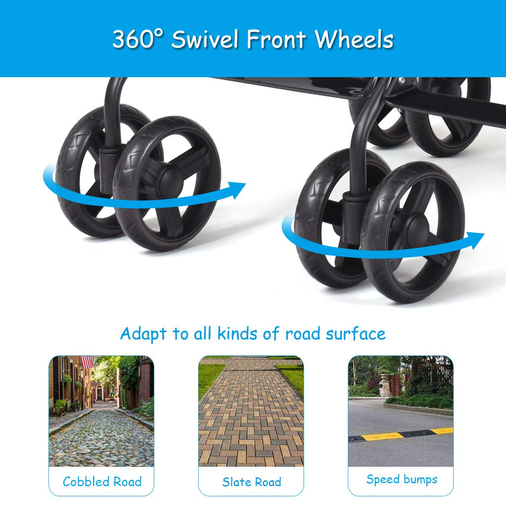 BABY JOY Double Light-Weight Stroller, Travel Foldable Design, Twin Umbrella Stroller with 5-Point Harness - costzon