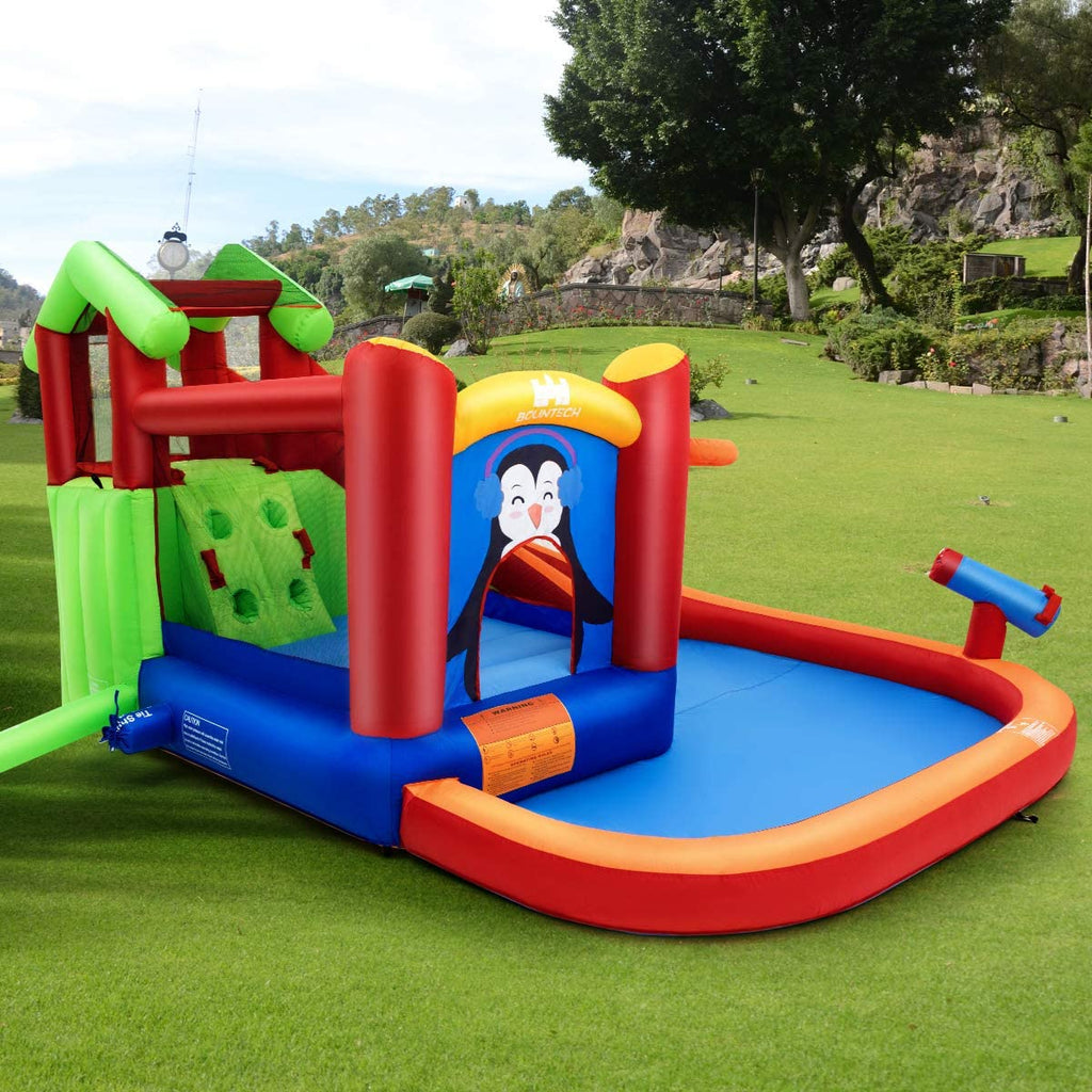 Inflatable Water Slide, 6 in 1 Jumping Bounce House - costzon