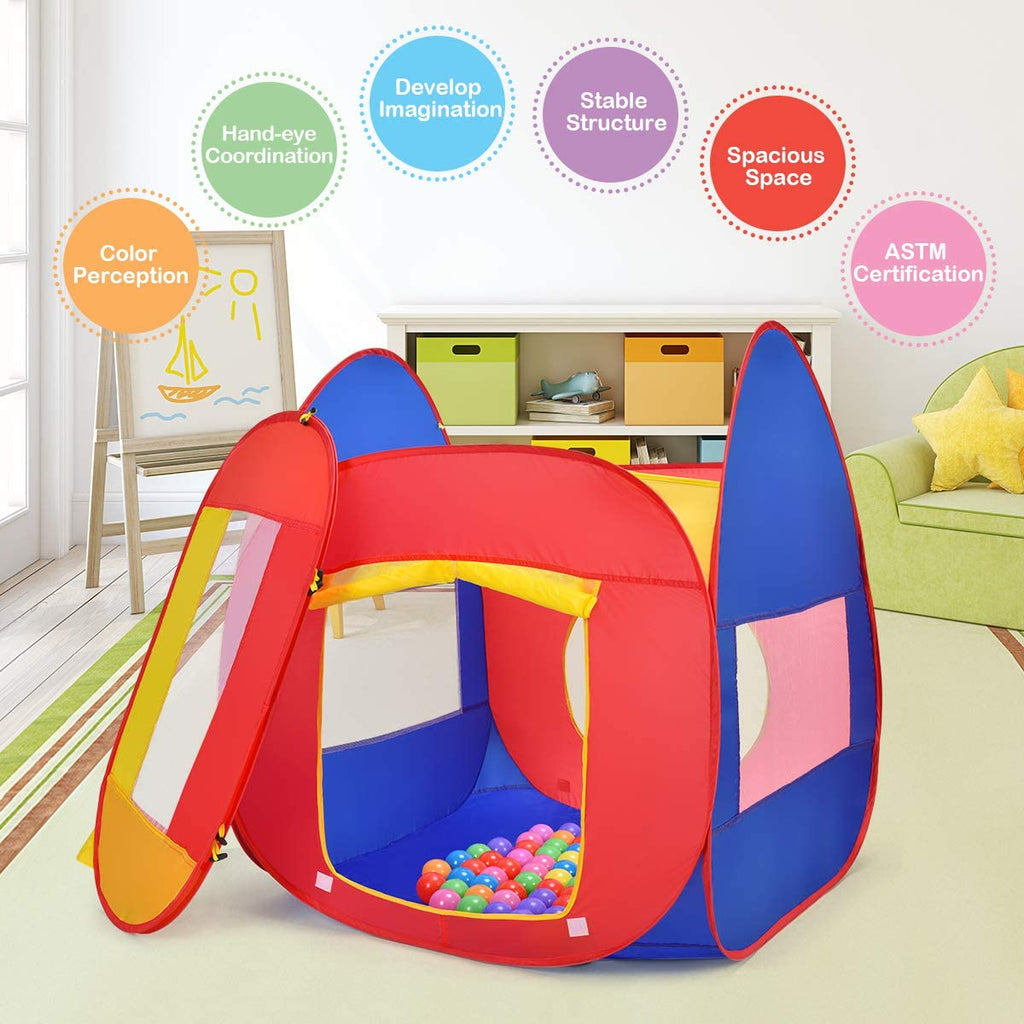 Ball Pit Play Tent for Kids, 100 Balls Included - costzon