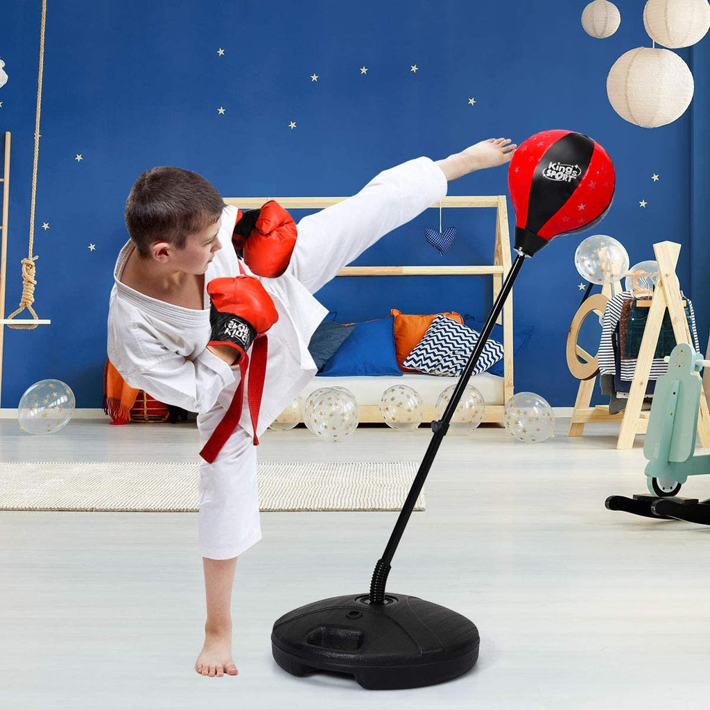 Costzon Kids Boxing Set, Height Adjustable Punching Ball Stand (Kids) - costzon