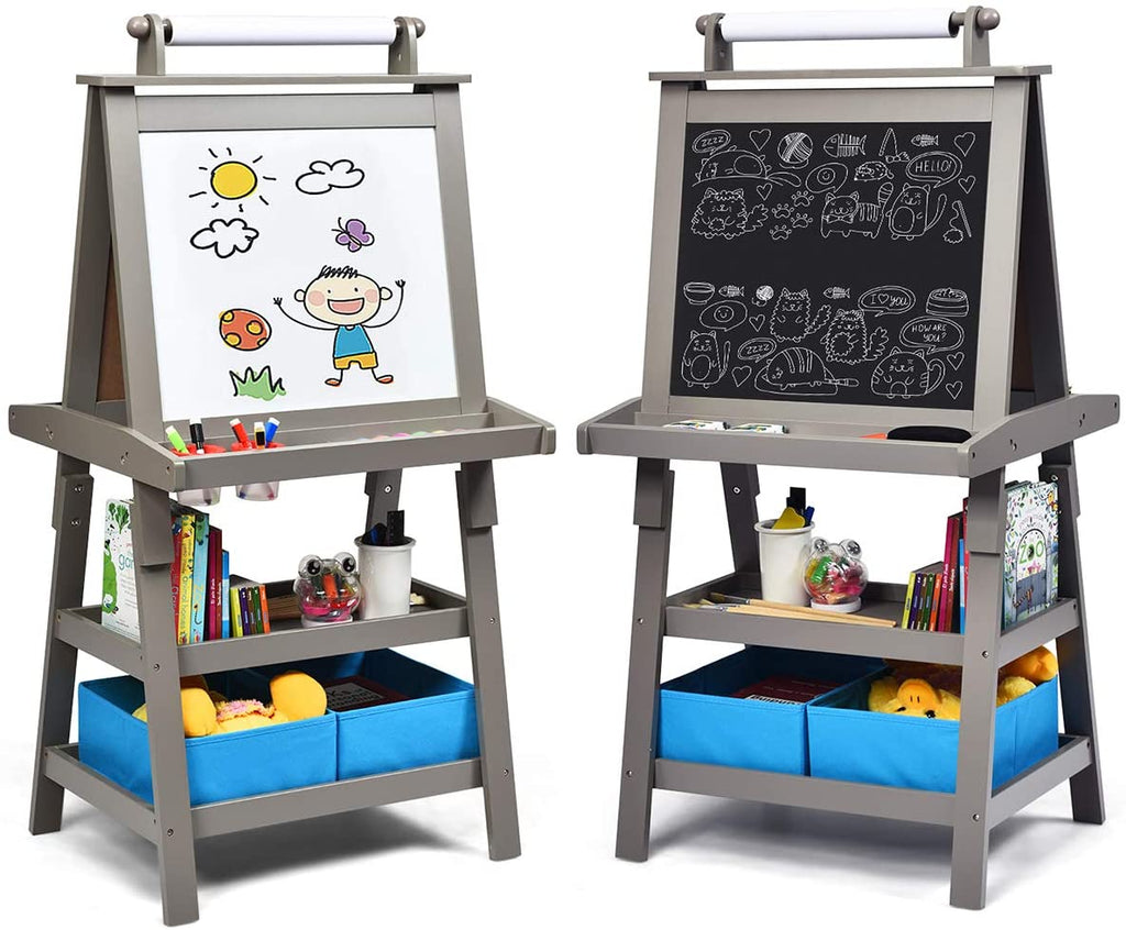 Costzon Kids Art Easel, 3 in 1 Double-Sided Storage Easel - costzon