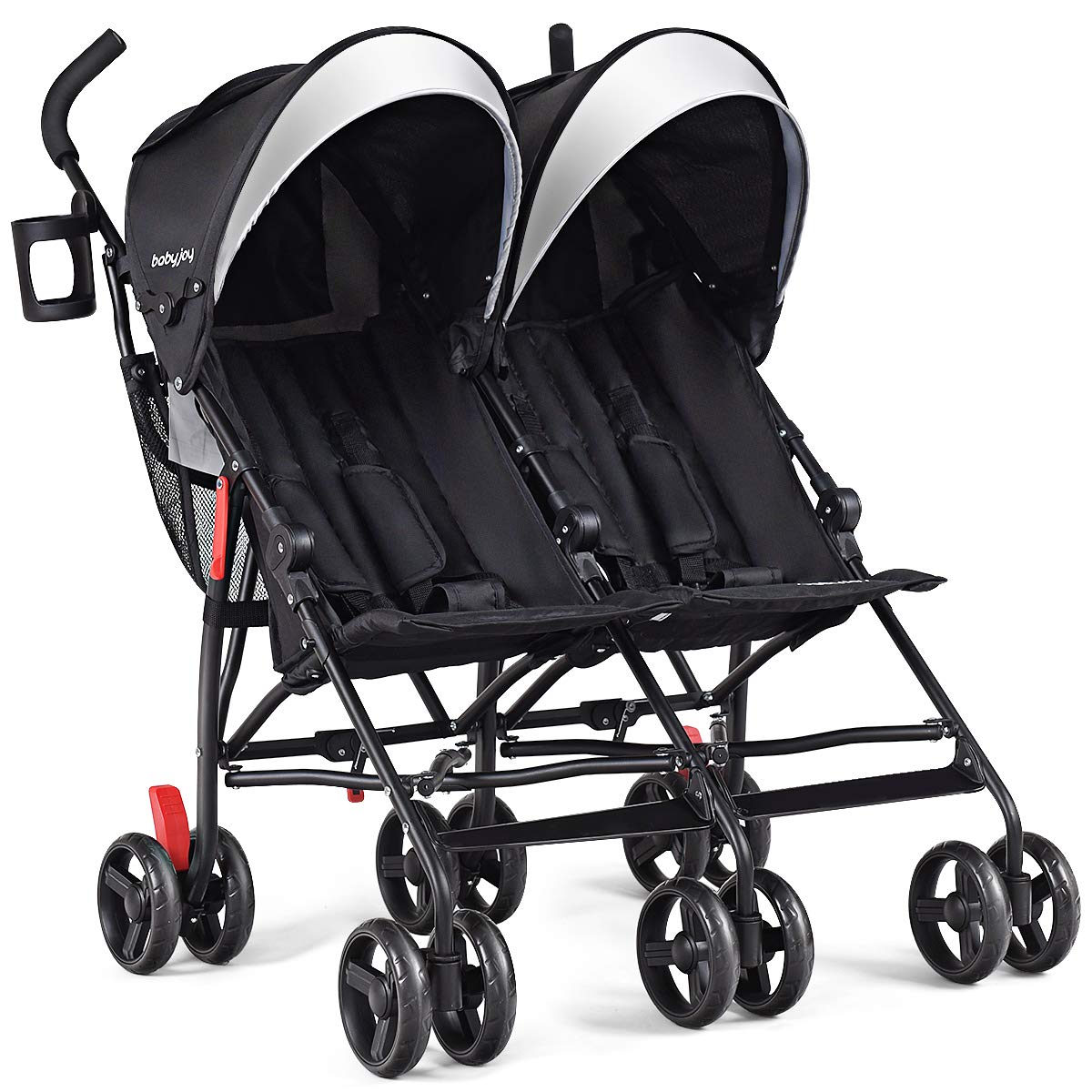 JOY Double Light Weight Stroller Travel Foldable Design Twin Umbrella Stroller 5 Point Harness