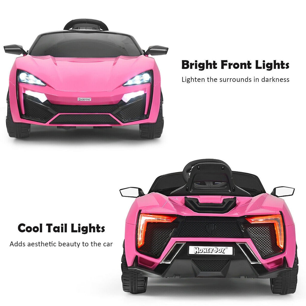 Costzon Pink Ride on Car, 12V Battery Powered Electric Vehicle w/ Manual & 2.4G Remote Control Modes - costzon