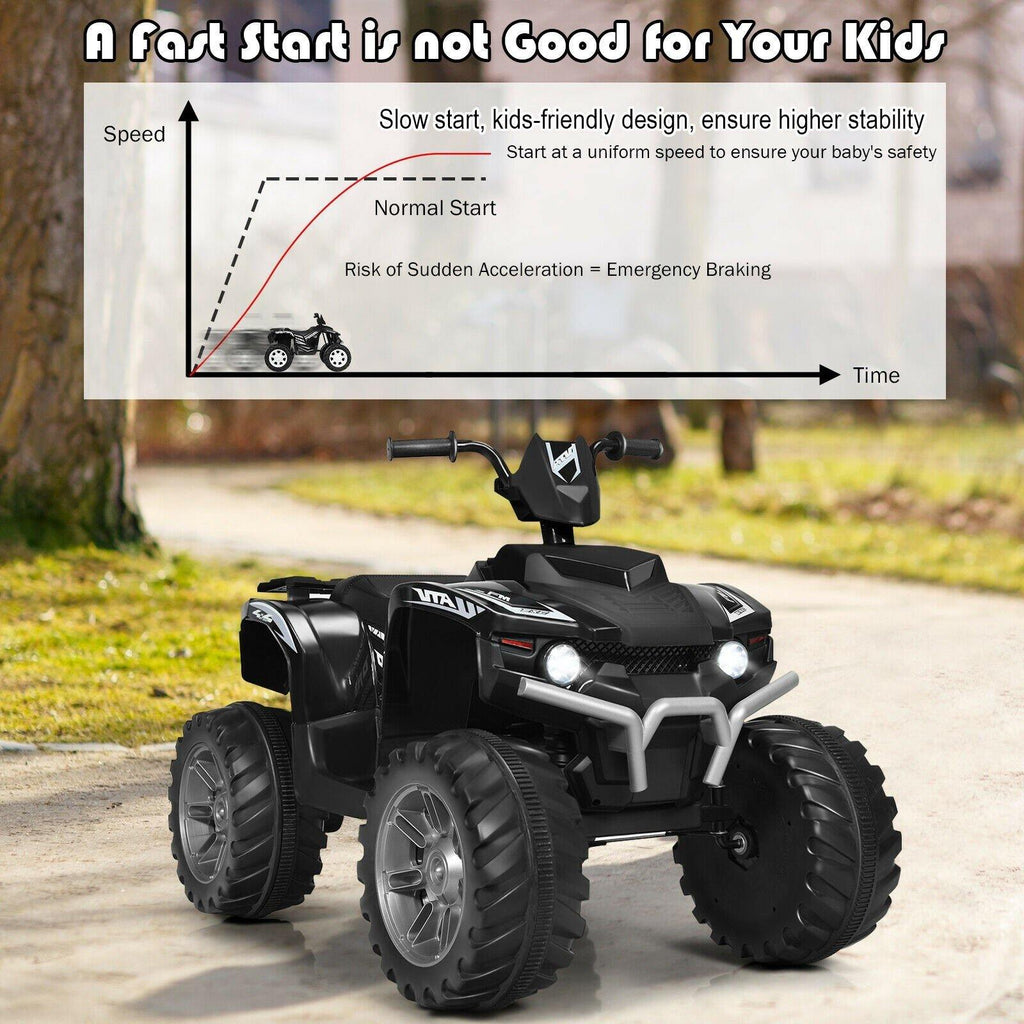 Costzon Kids ATV, 12V Battery Powered Electric Vehicle w/ LED Lights, High & Low Speed - costzon