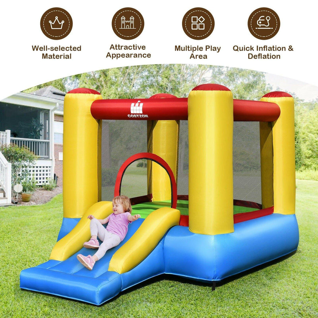BOUNTECH Inflatable Bounce House, Kids Jump 'n Slide Bouncer with Jumping Area (with 300W Air Blower) - costzon