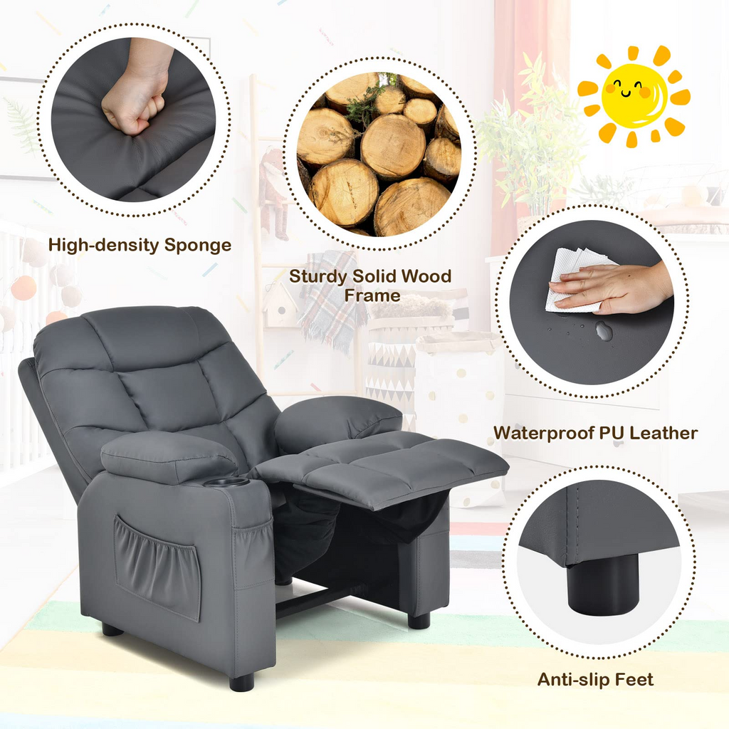 Costzon Kids Recliner Chair with Cup Holder