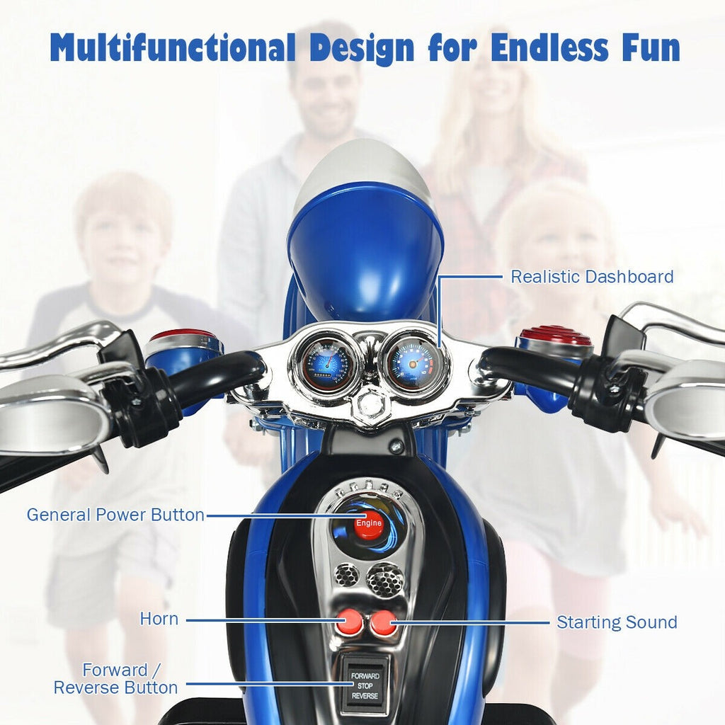 Costzon Kids Ride on Chopper Motorcycle, 6 V Battery Powered Motorcycle Trike w/Horn - costzon