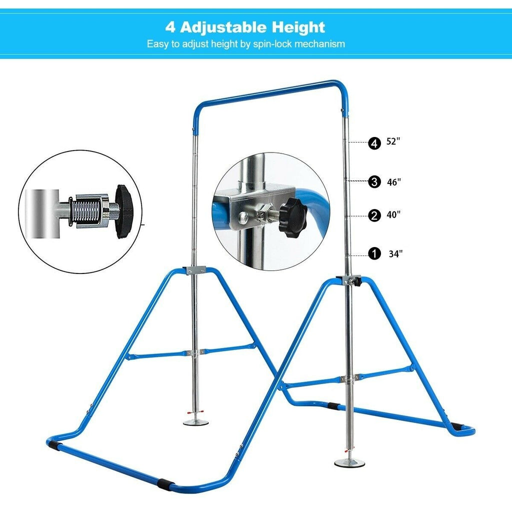 Costzon Expandable Gymnastics Training Bar,3 to 4.5 FT Height Adjustable Junior Horizontal Kip Bar - costzon