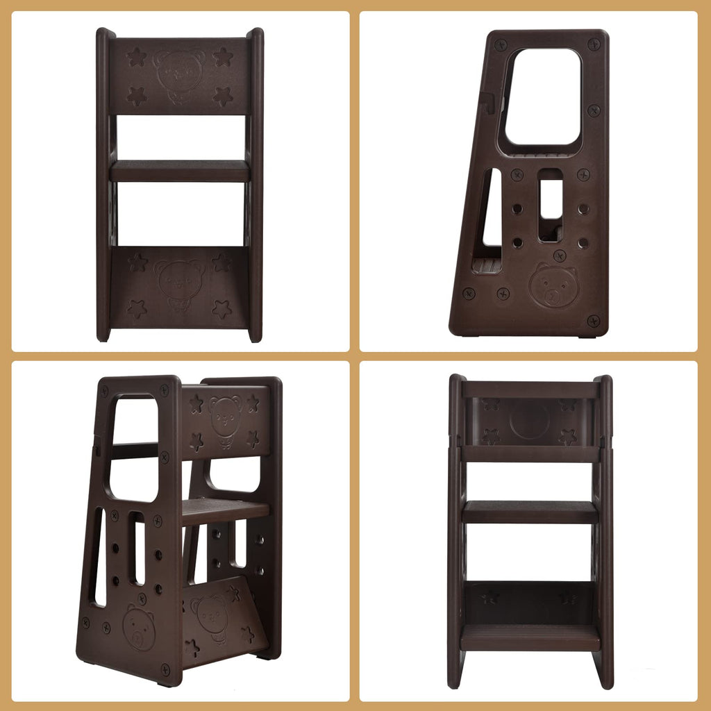 Kids Kitchen Step Stool with Double Safety Rails - Costzon