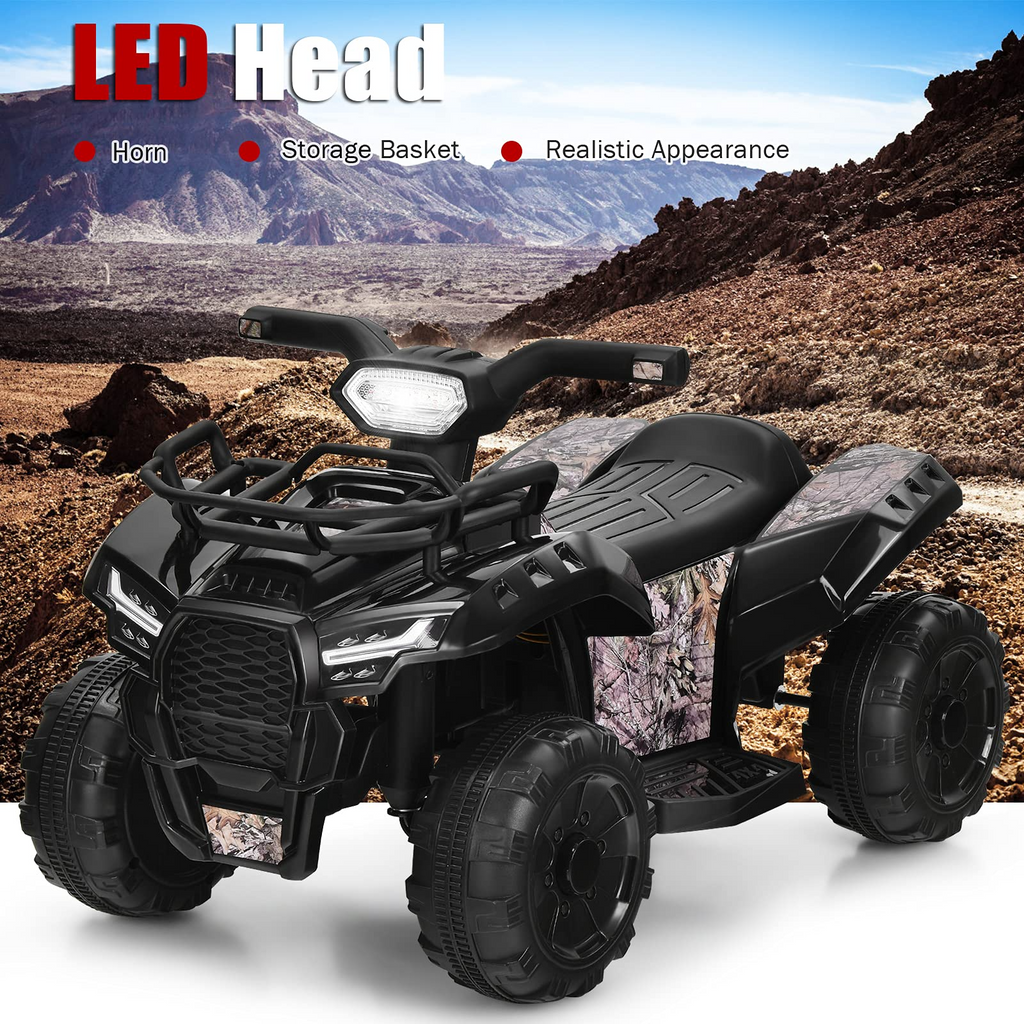 Kids ATV, 6V Battery Powered Electric Vehicle - Tangkula