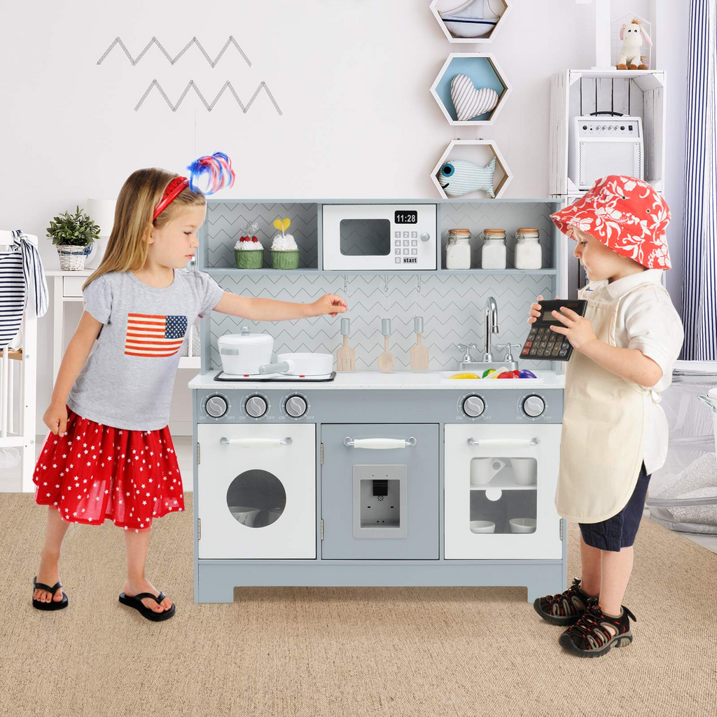Wooden Pretend Cooking Playset - Costzon