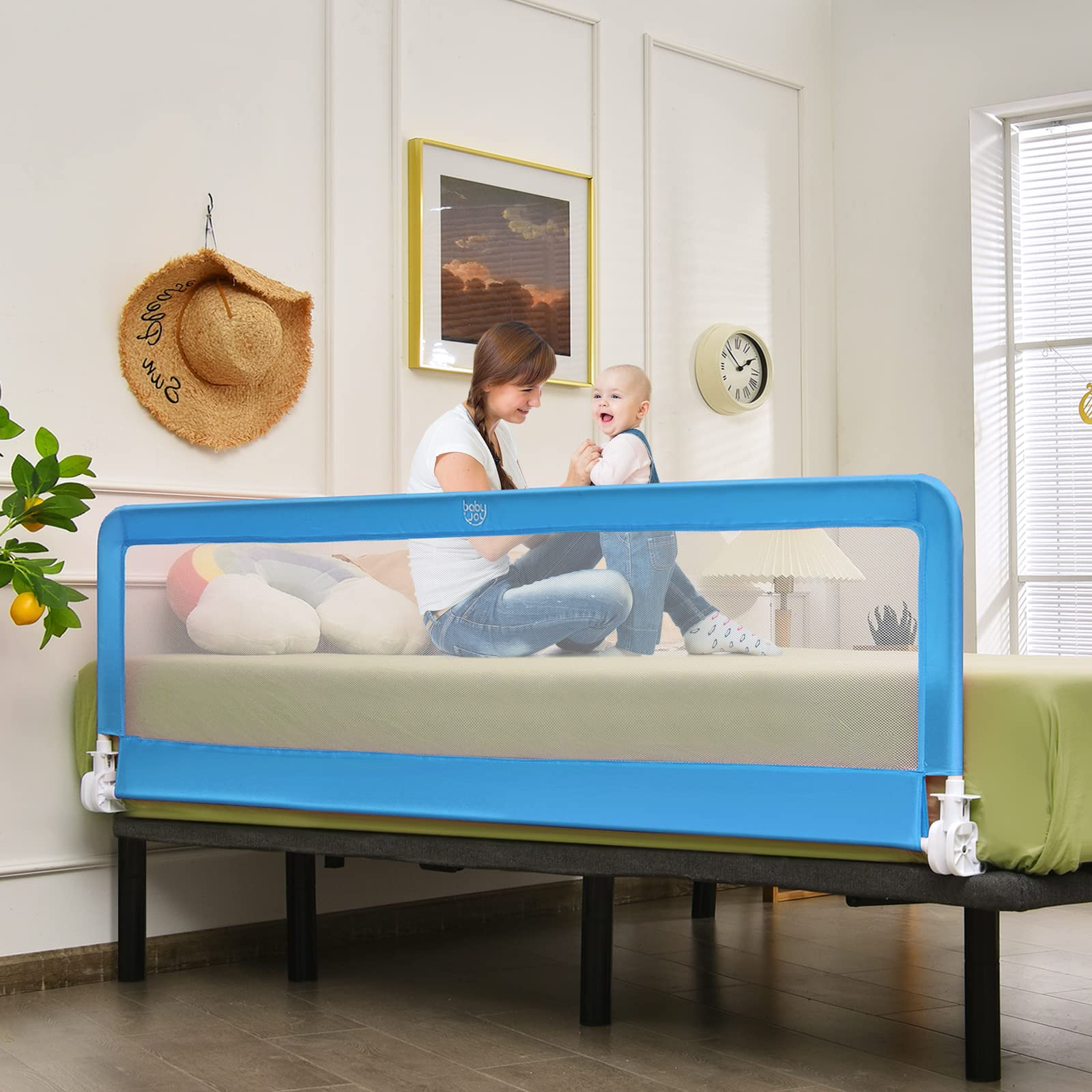 Costzon Bed Rails for Toddlers, 71'' Extra Long, Swing Down Bed