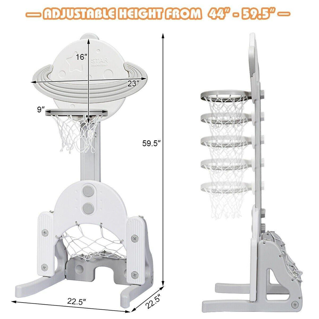 Costzon Kids Basketball Hoop, Toddler Sports Activity Center w/ 5 Adjustable Height Levels - costzon