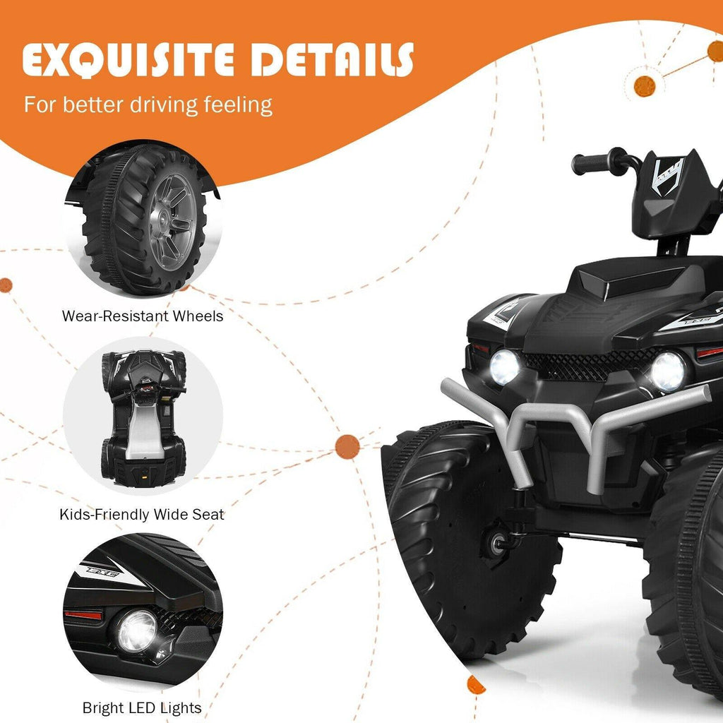 Costzon Kids ATV, 12V Battery Powered Electric Vehicle w/ LED Lights, High & Low Speed - costzon