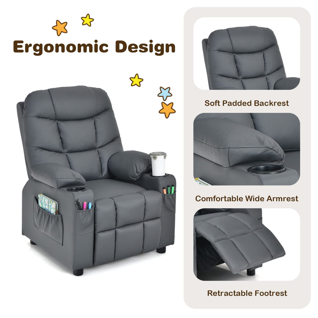 Costzon Kids Recliner Chair with Cup Holder