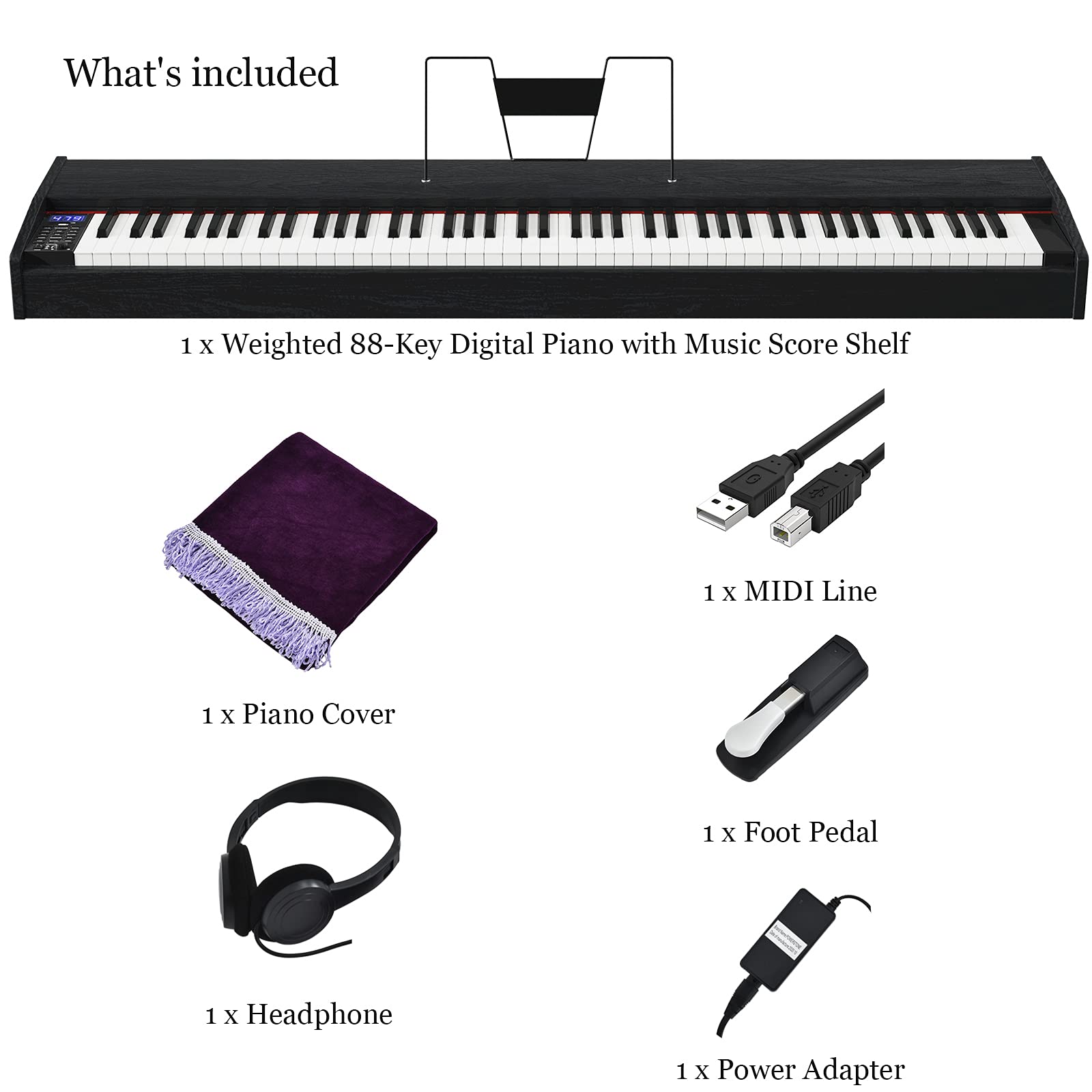 Costzon 61-Key Folding Piano Keyboard, Portable Electric Piano w