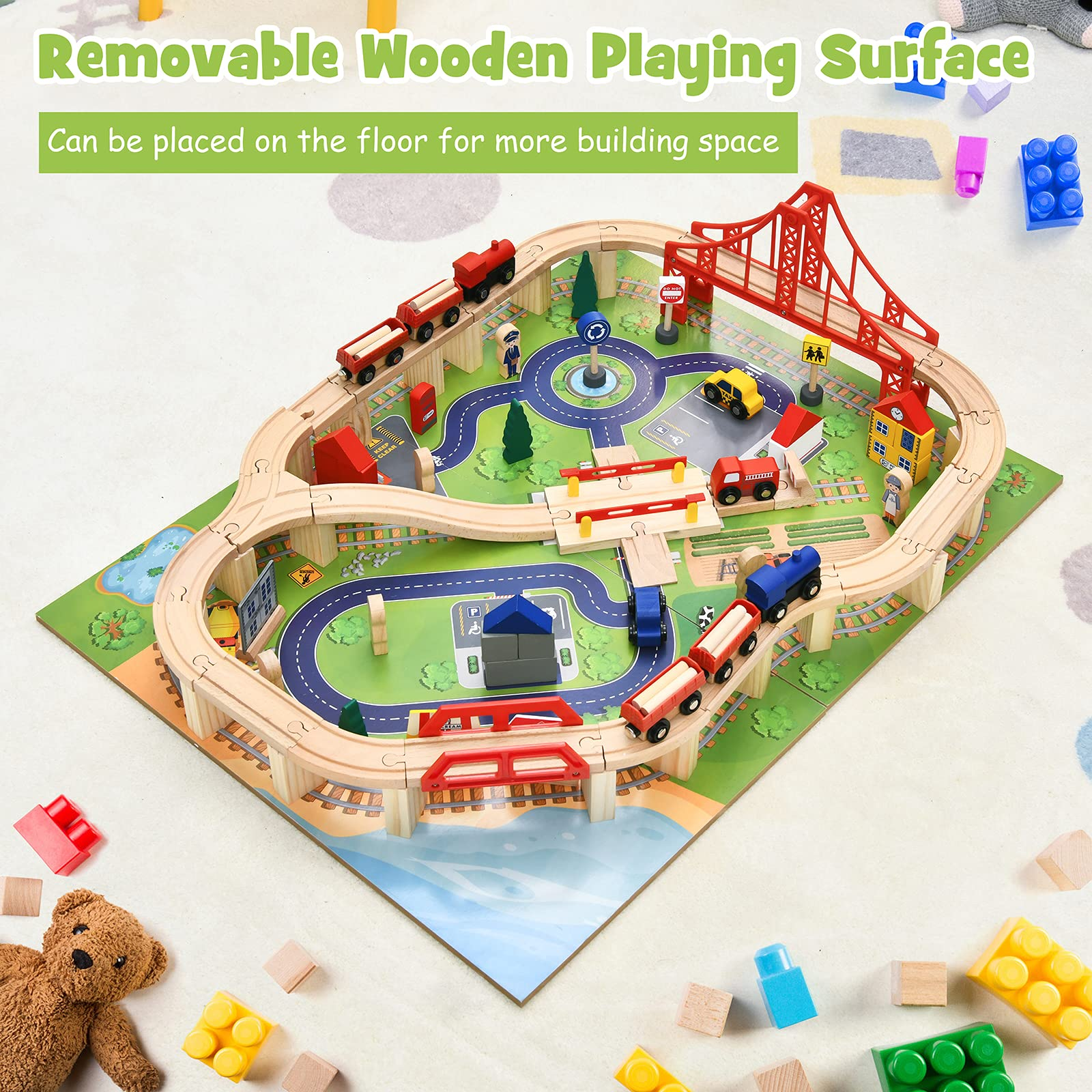 Wooden activity train table online