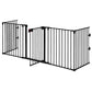 115 Inch Length 5 Panel Adjustable Wide Fireplace Fence - Costzon