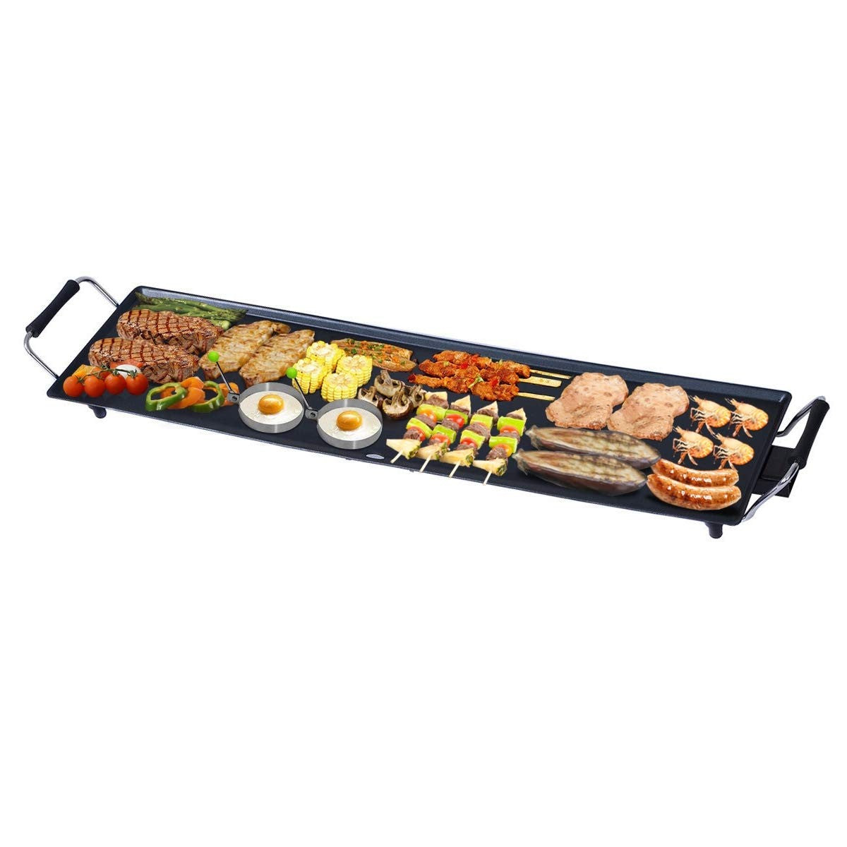 35 Electric Griddle Teppanyaki Grill BBQ, Nonstick Extra Large Griddle Long  Countertop Grill with Adjustable Temperature & Drip Tray, Indoor Outdoor  Cooking Plates for Pancake Barbecue 