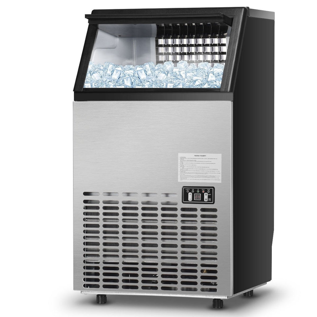 Costzon Commercial Ice Maker, Built-In Stainless Steel Ice Maker, 110LBS/24H, 33LBS Storage Capacity (Silver) - costzon