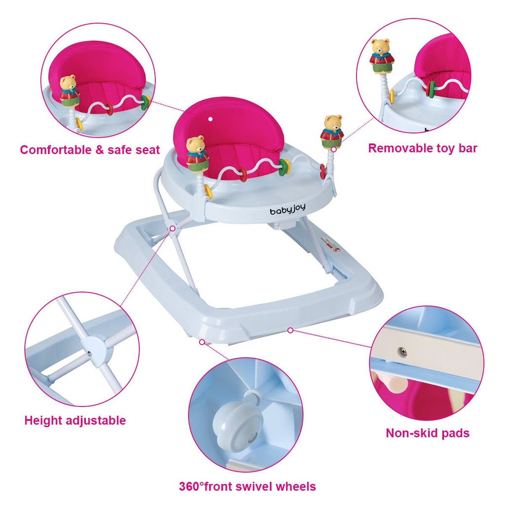 Baby Walker, Foldable Activity Walker Helper with Adjustable Height - costzon