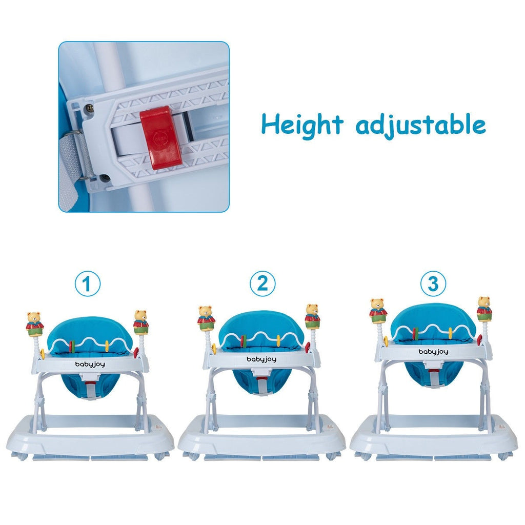 Baby Walker, Foldable Activity Walker Helper with Adjustable Height - costzon