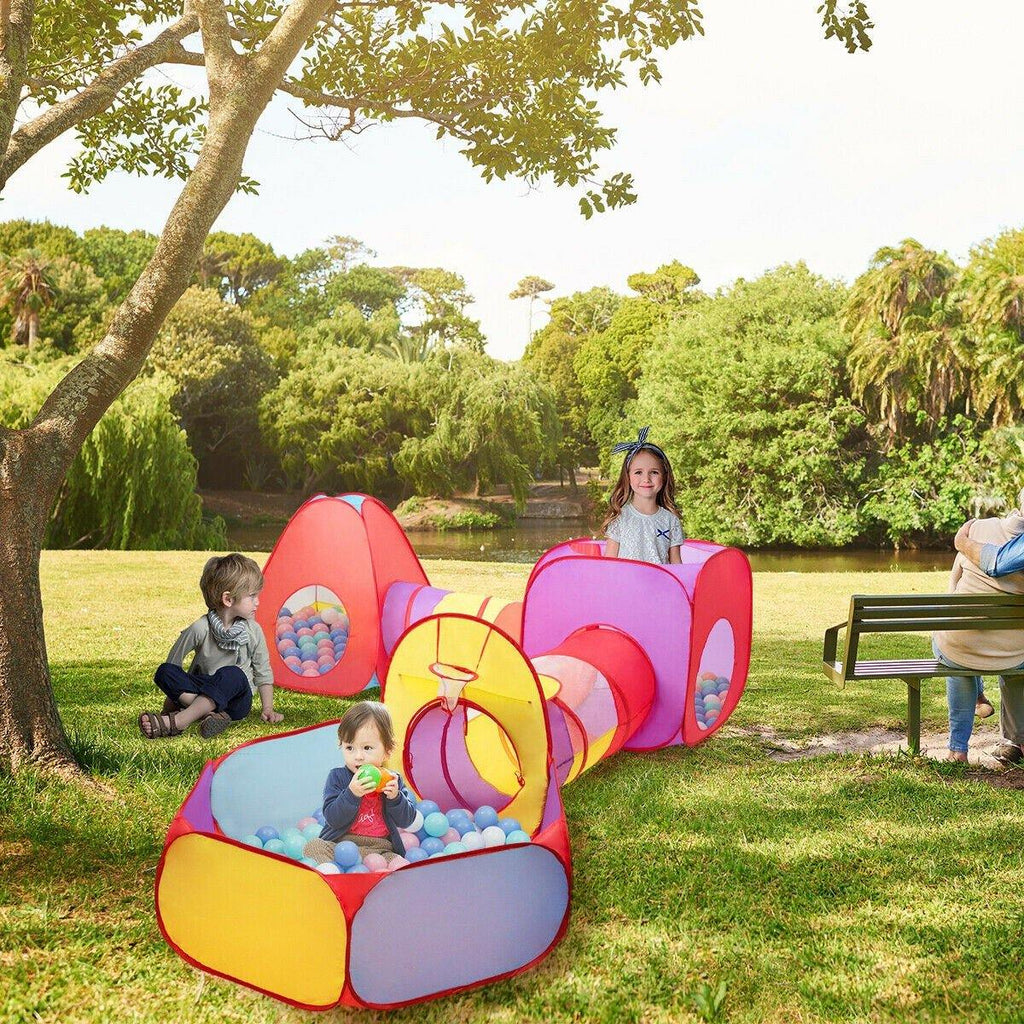 7pc Kids Play Tent, Ball Pit & Tunnels - costzon