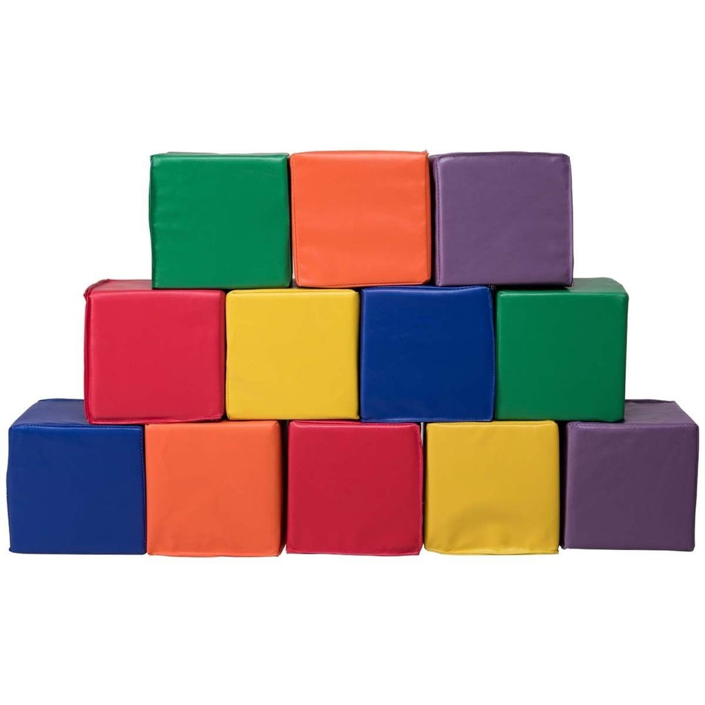 Soft Blocks, Toddler Foam Block Playset for Safe Active Play and Building (8-Inch, 12-Piece) - costzon