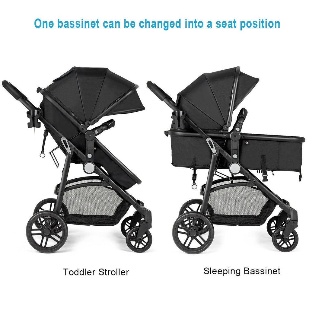 BABY JOY Baby Stroller, 2 in 1 Convertible Carriage Bassinet to Stroller - costzon