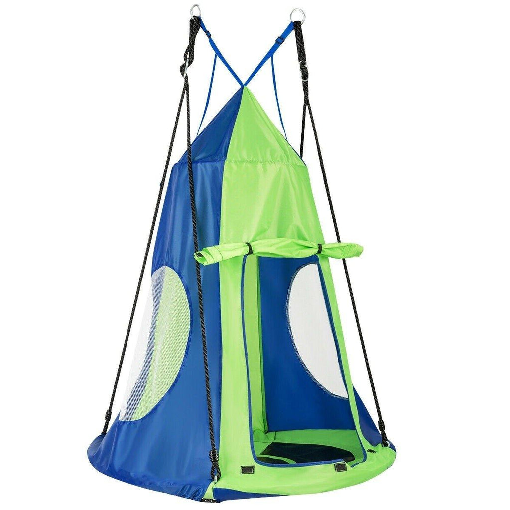 2 in 1 Kids Detachable Hanging Chair Swing Tent Set - costzon