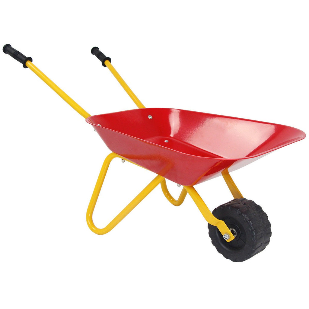 Kids Metal Wheelbarrow, Yard Rover Steel Tray - costzon