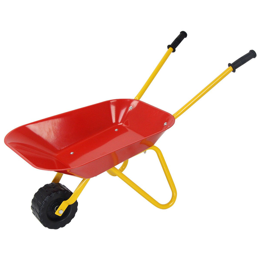 Kids Metal Wheelbarrow, Yard Rover Steel Tray - costzon