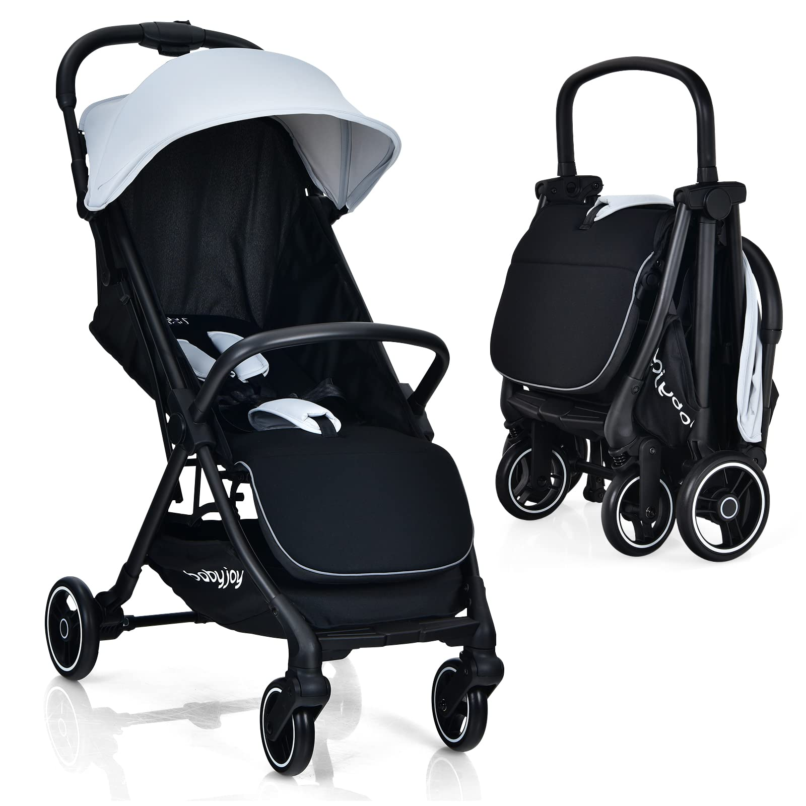 baby joy stroller BABY JOY Lightweight BABY Stroller, Compact Travel Stroller for Airplane, Gray