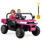 Costzon Ride On Dump Truck with Remote Control, 12V 24 V Electric Kids UTV, 2-Seater Ride on Car Gift for Kids
