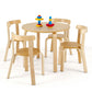 Costzon 5-Piece Kids Table and Chair Set, Round Wooden Activity Desk