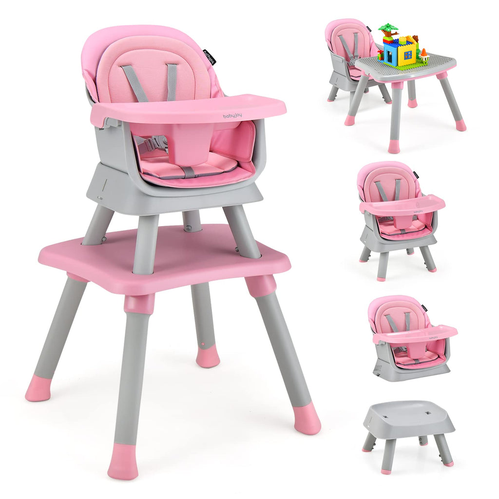 Baby High Chair, 8 in 1 Convertible Highchair for Babies & Toddlers - Costzon