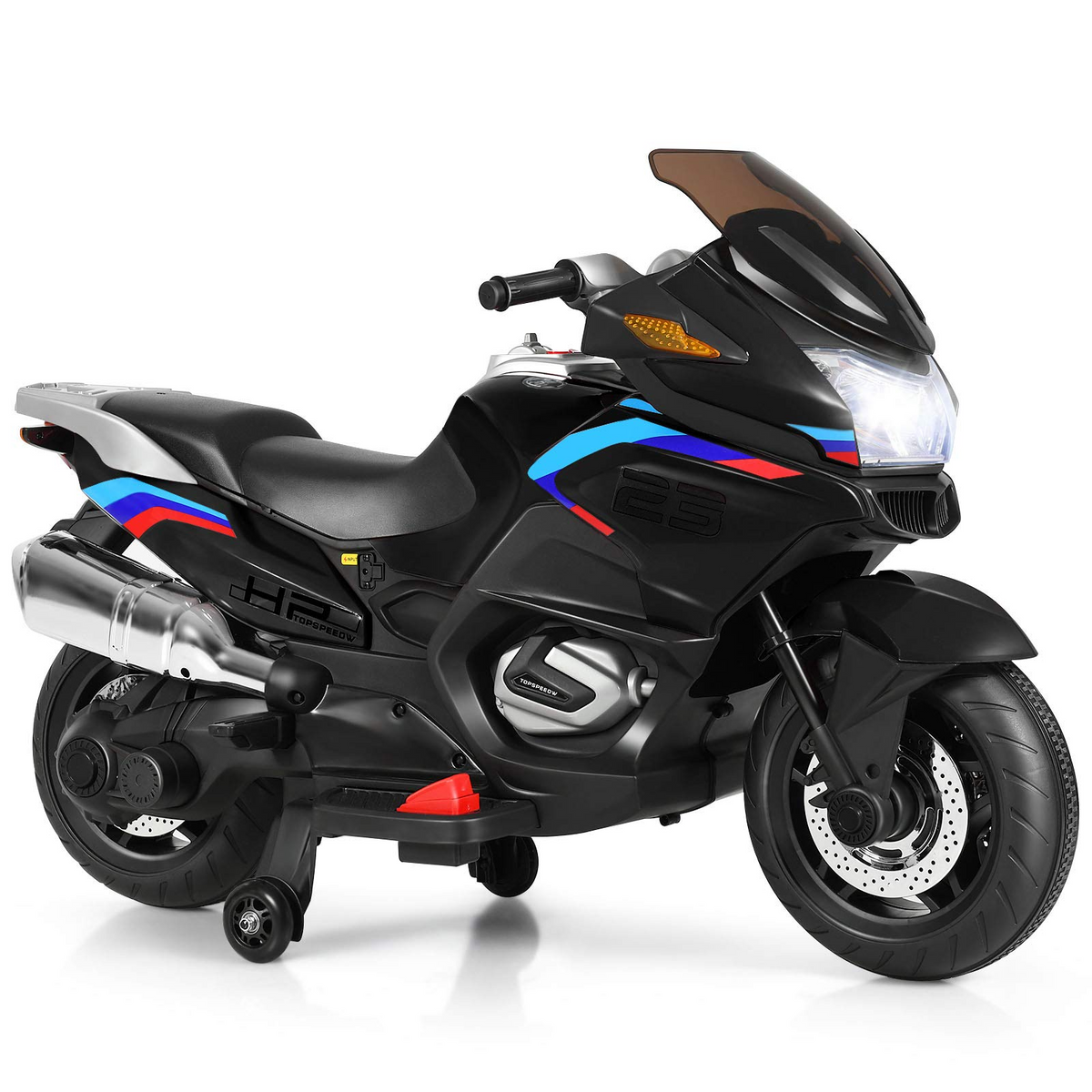 Ride On Motorcycle 12V Electric Battery Powered Ride On Bike w Training Wheels