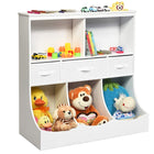 Costzon 3-Tier Kids Bookcase Toddler Storage Organizer Cabinet Shelf w/ 8 Compartment Box and 3 Removable Drawers for Children