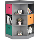 Costzon 9-Cubby Kids Bookcase, Children's Corner Cabinet with 6 Cubes and 3 Shelves, Wooden Toy Organizers and Storage Book Shelves