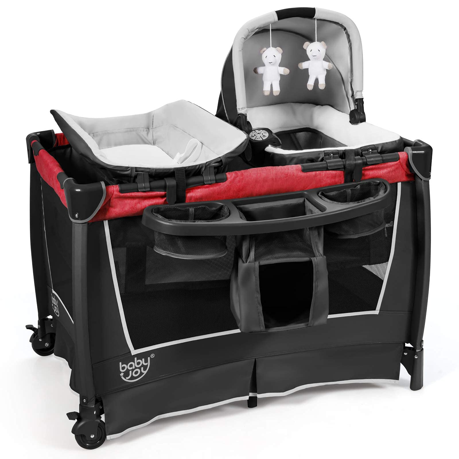 BABY JOY 4 in 1 Nursery Center Foldable Pack and Play w Bassinet
