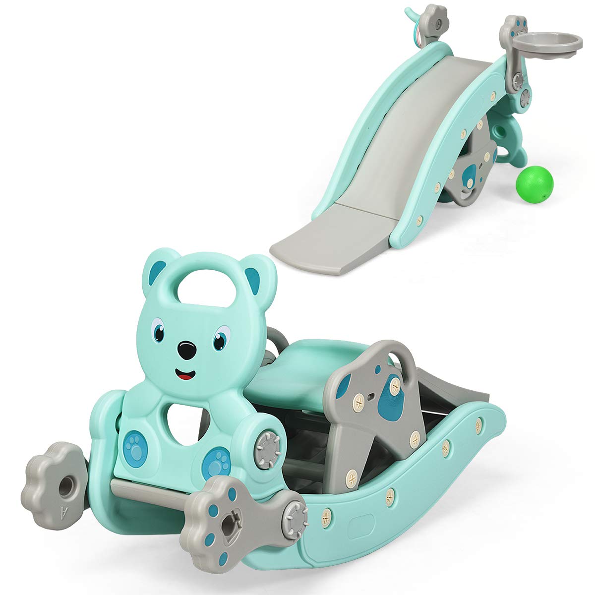 5 1 Slide Rocking Toy Slide Detachable Stool