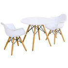 Costzon Kids Table and Chair Set, Mid-Century Modern Style Table Set, Kids Dining Table and Chair Set