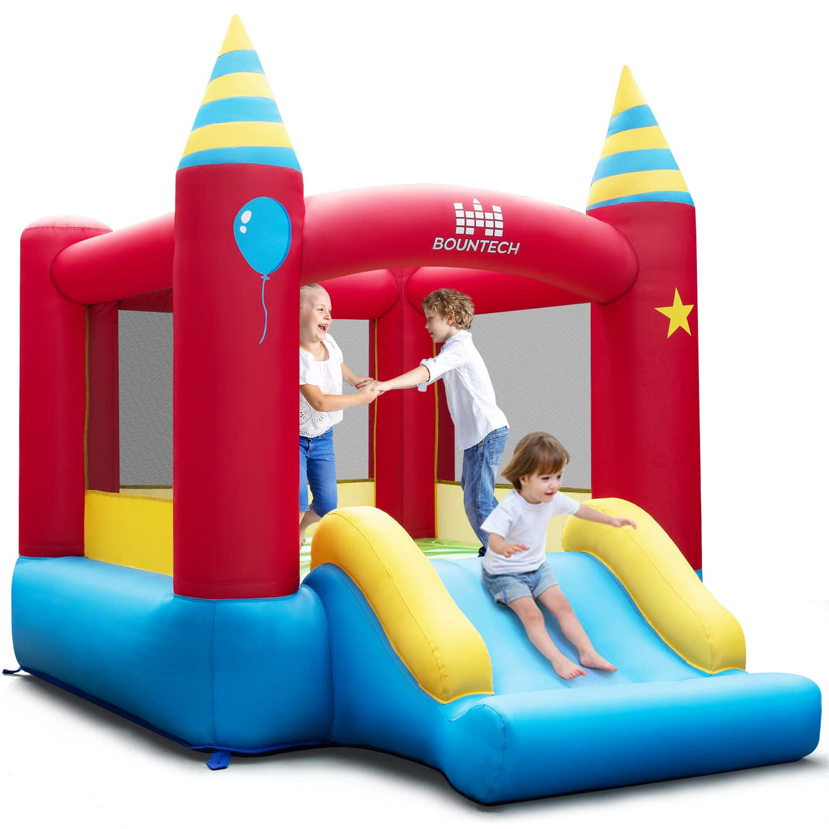 Costzon Inflatable Bounce House, Bouncy House for Toddler Kids Indoor ...